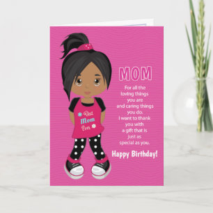Cupones de Cumpleaños para Mamá - Tarjeta de Niña 