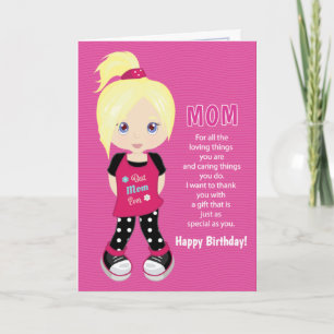 Cupones de Cumpleaños para Mamá - Tarjeta de Niña 