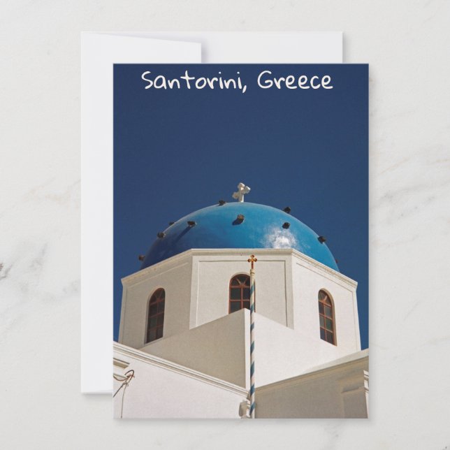 Cúpula azul, Santorini, Grecia tarjeta (Anverso)