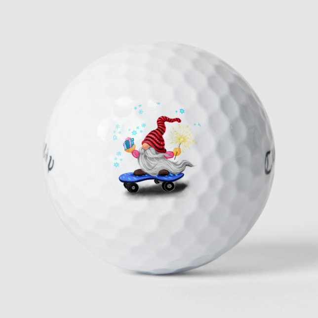 Cúpula de esquí con bolas de golf para Navidades d (Anverso)