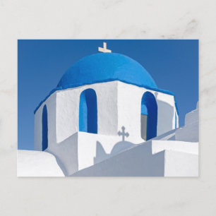 Cúpula de Iglesia Griega de Cícladas Tarjeta Posta