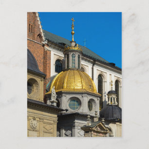 Cúpula dorada, postal de Wawel Castle Cracovia