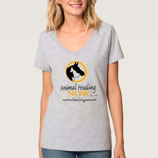 Curación de animales ahora camiseta de cuello V pa (Anverso)