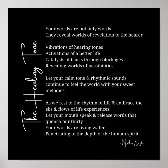 Curación Tone Sound poema poster decoración de art (Frente)