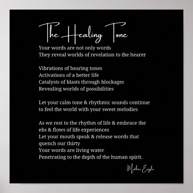 Curación Tone Sound poema poster decoración de art (Frente)