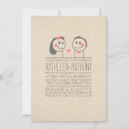 Curada invitación de boda moderna en pareja