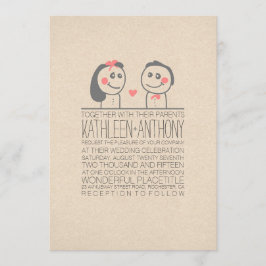 Curada invitación de boda moderna en pareja