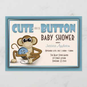 Curar como una invitación de Baby Shower azul botó