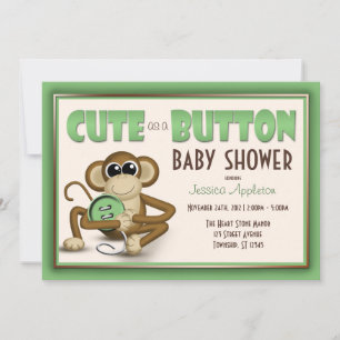 Curar como una invitación de Baby Shower verde bot