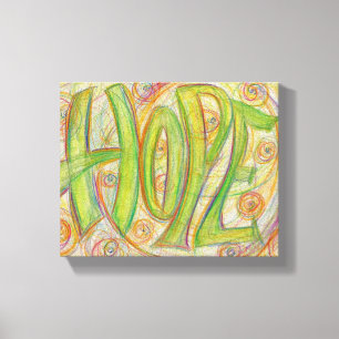 Curar esperanza Palabra Pintura de arte envuelto d