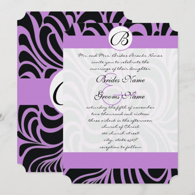 Curar invitaciones de casamiento en Art Deco (Anverso / Reverso)