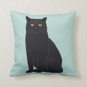 Cure Black Cat decoración de almohadas gatitos re