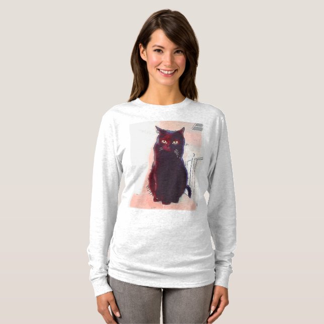 Curiosa camisa negra de gato (Anverso completo)