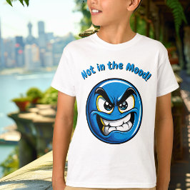 Curiosa camiseta de los niños de la Emoji Blue Ang