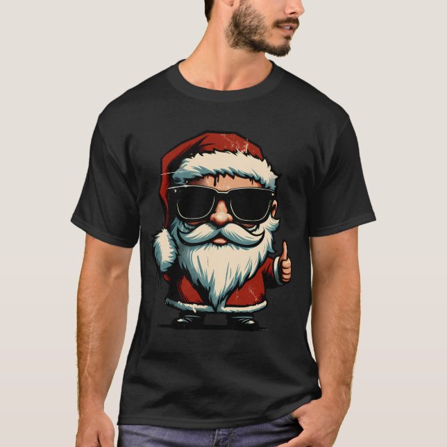 Curiosa camiseta de moda de Santa Claus Retro (Anverso)