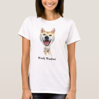 Curiosa camiseta de Shiba Inu Dog Woman