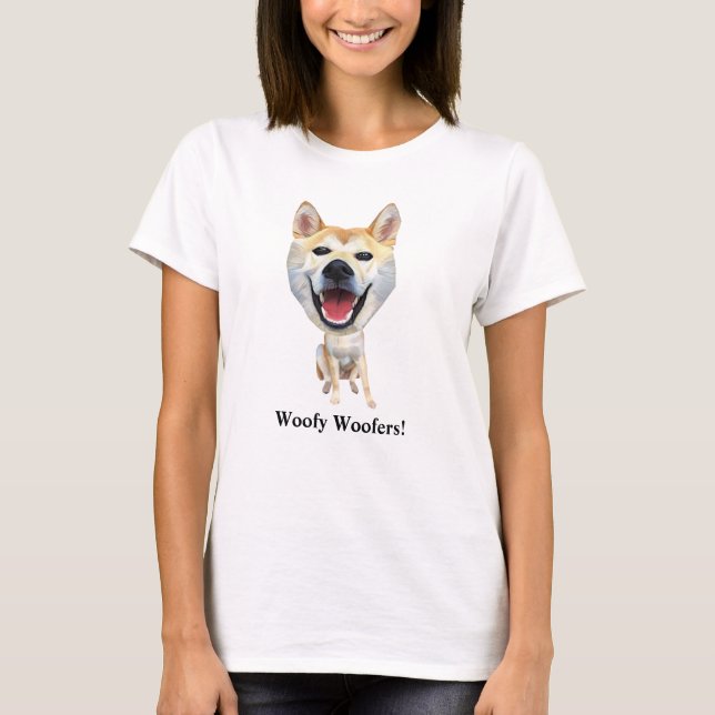 Curiosa camiseta de Shiba Inu Dog Woman (Anverso)