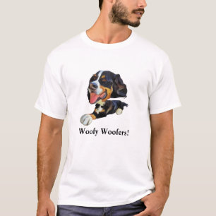 Curiosa camiseta masculina de perro de montaña de