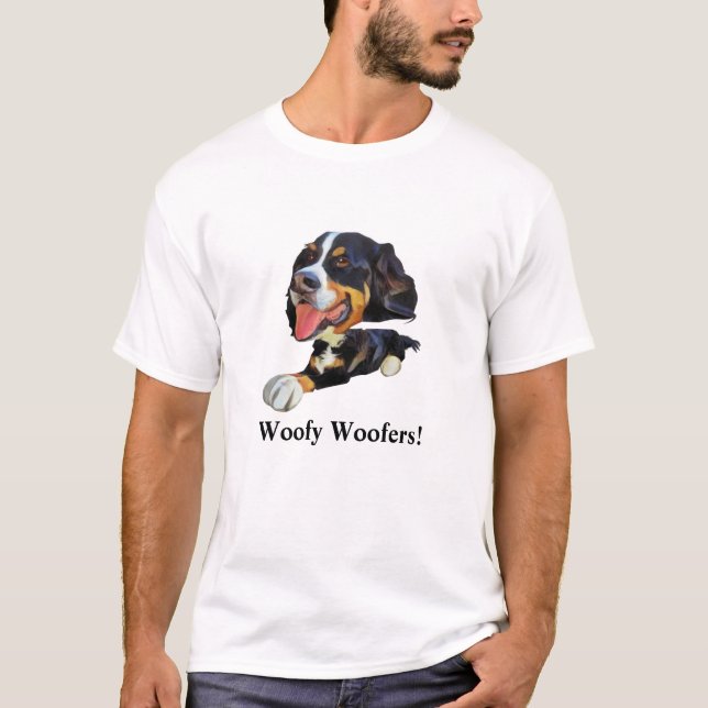 Curiosa camiseta masculina de perro de montaña de  (Anverso)