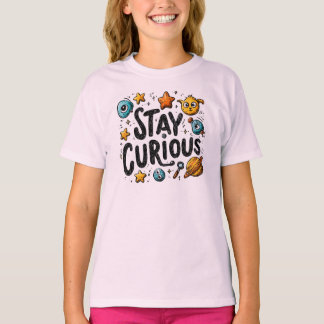 Curiosa Camiseta para niños - Espacio divertido y