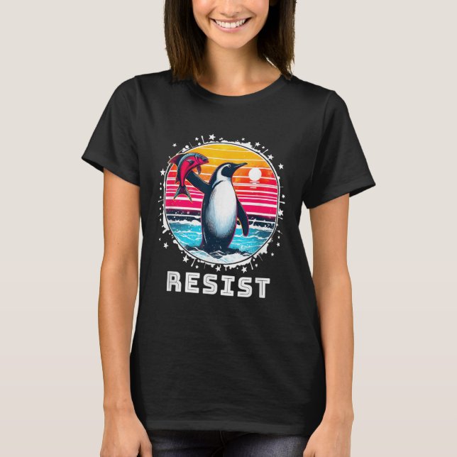 Curiosa camiseta resistente a los pingüinos en pro (Anverso)