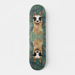 Curiosa Funny en el Skateboard de Llama