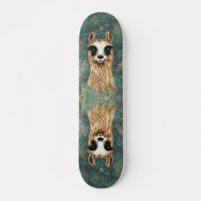 Curiosa Funny en el Skateboard de Llama (Anverso )