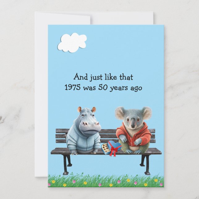 Curiosa invitación a la Reunión de los 50 años (Anverso)
