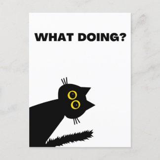 Curiosa postal de gato negro