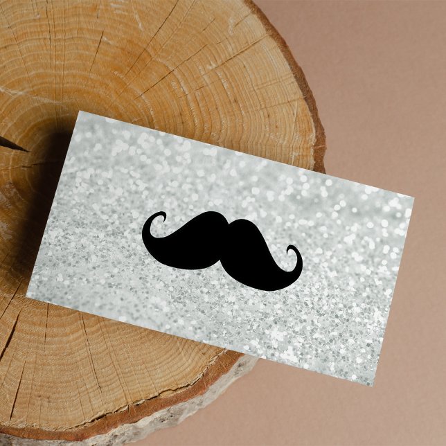 Curioso bigote negro y plata brillante blanca (Funny Black Mustache and white sparkle silver)