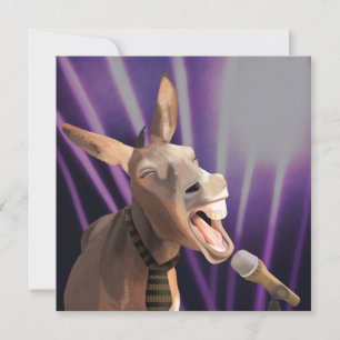 Curioso canto Donkey Farm Animal Purple Background