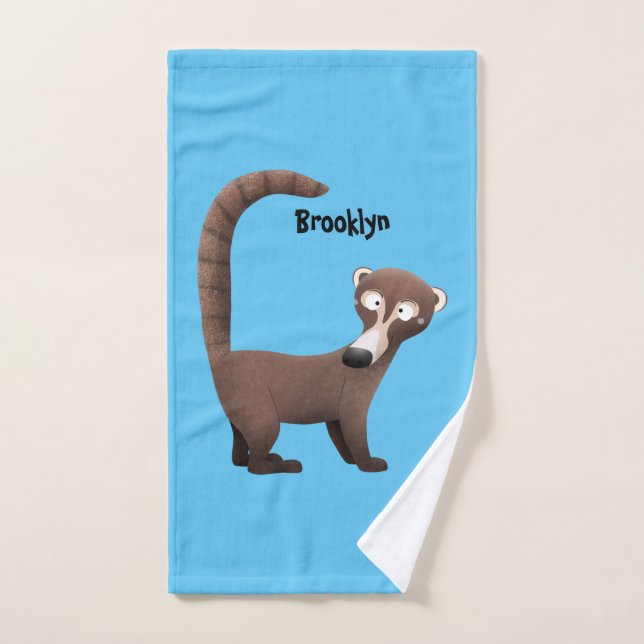 Curioso ilustracion personalizado de coatimundi (Toalla de mano)
