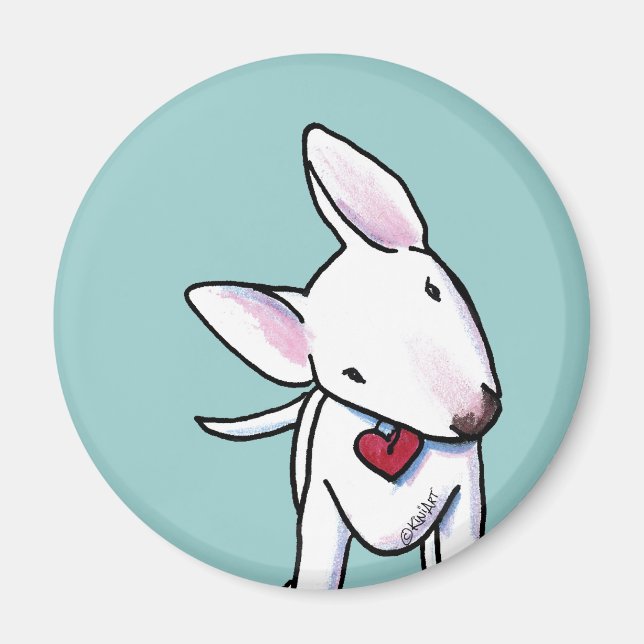 Curioso imán de terror de toro blanco (Frente)