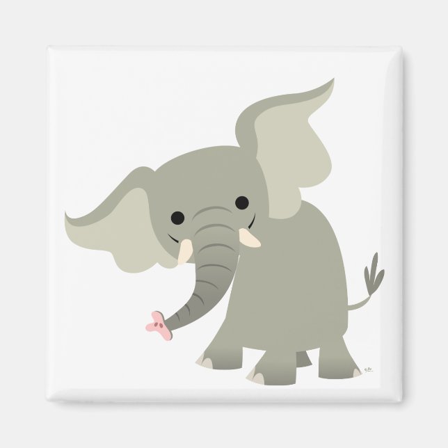 Curioso imán elefante Personalizado (Frente)
