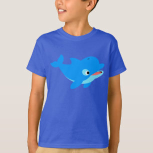 Curioso Personalizado delfín niños camiseta