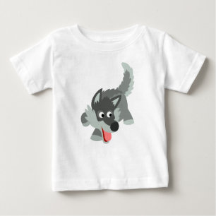Curioso Personalizado Lobo Bebé Camiseta