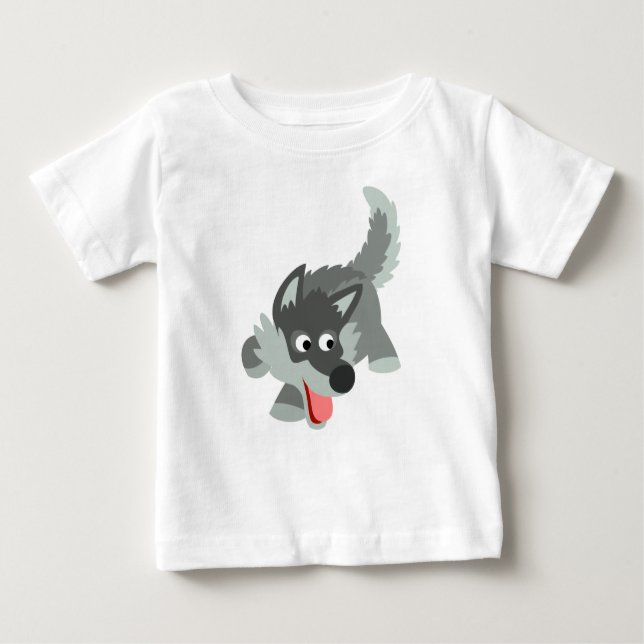 Curioso Personalizado Lobo Bebé Camiseta (Anverso)