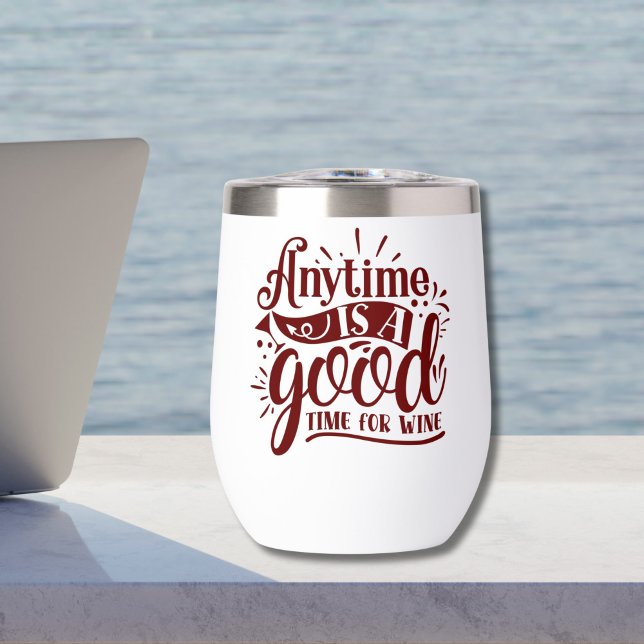 Curioso vino sarcástico dice buen momento para el  (Funny Sarcastic Wine Saying Wine Tumbler, Red White, Anytime is a good time for wine)
