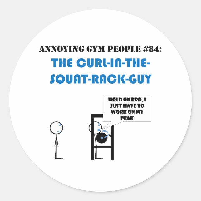 Curl In the Squat Rack Guy pegatina (Anverso)