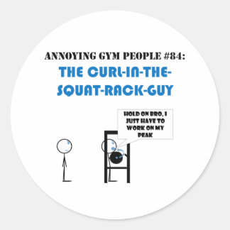 Curl In the Squat Rack Guy pegatina