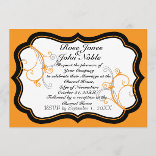 Curli-Q Ivory B (Naranja) Invitación a matrimonio