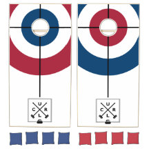 Curling Crosroom Cornhole Set - Rojo/Azul