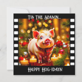 Curly Tail Piglet Tarjeta de Navidades divertidos