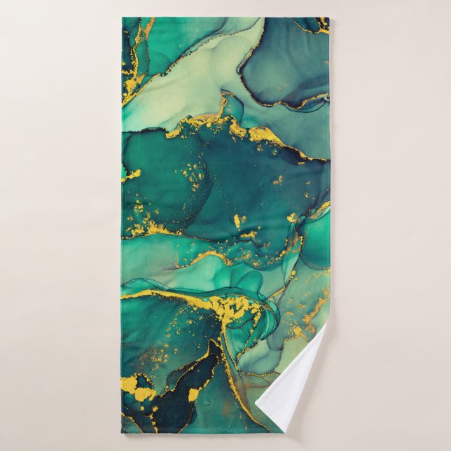 Currents of translucent hues, snaking metallic swi (Toalla de baño)