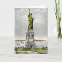 Currier & Ives - Tarjeta de felicitación - Estatua