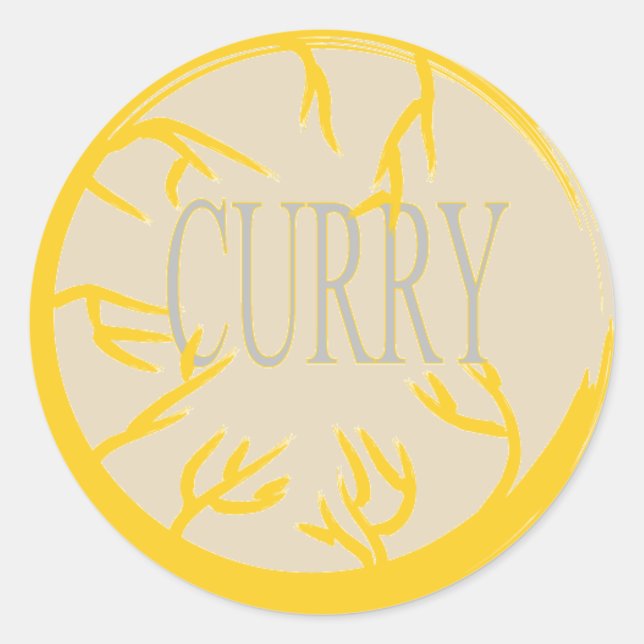 CURRY 'SPICE JAR' CÍRCULO PEGATINA (Anverso)