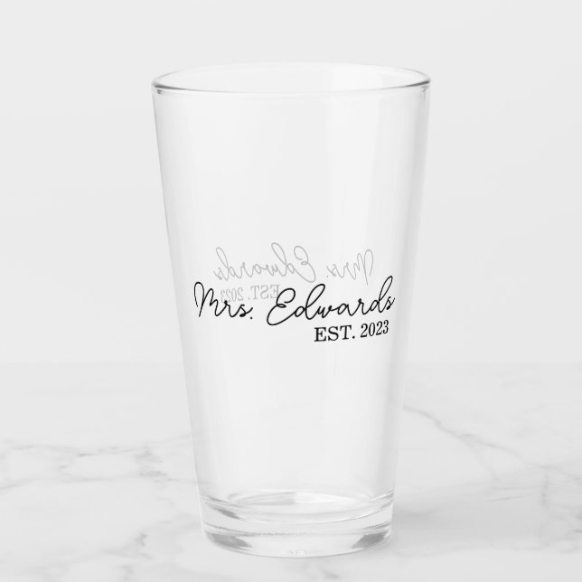 Cursiva mínima Sra. Personalizado Apellido Boda Re (Anverso)