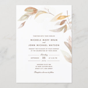 Curso de agua Sucursal de otoño Invitación a matri