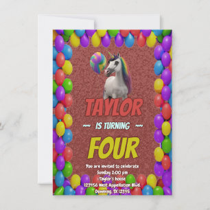 Curso Invitación de cumpleaños a unicornio