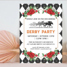 Curso moderno de caballos Derby Fiesta Invitación